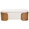 Baxton Studio Basira Japandi Cream Boucle Fabric Storage Bench with Woven Rattan 241-13558-ZORO - alternate 5